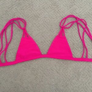 Tori Praver Swim Four Strap Bikini Top (Pink)